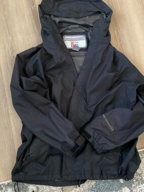 Free Country Men's Hooded Waterproof Raincoat in Black